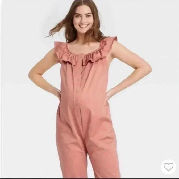 The Nines by Hatch Blush Pink Maternity Jumpsuit Size medium - Picture 3 of 7